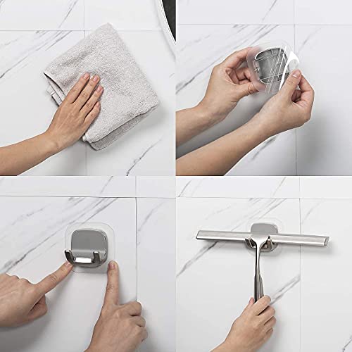 Ettori Shower Mirror Fogless for Shaving with Razor Holder, Shower Squeegee for Glass Doors 10 Inch Window Squeegee