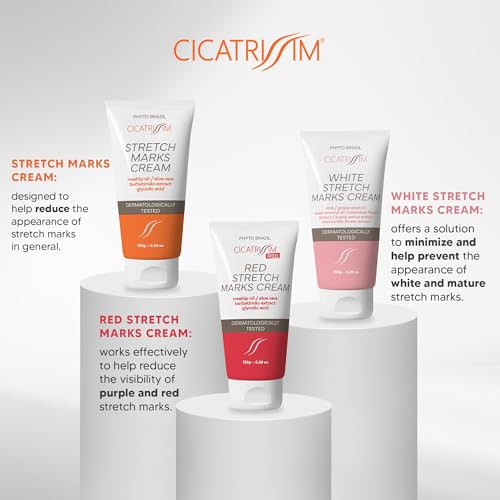 Cicatrissim Stretch Mark Cream for Red and White Striae - Softens Stretch Marks, Evens Skin Tone, and Firms Skin - All Skin Types - 150g