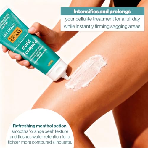 Guam Cooling Anti-Cellulite Cream for Thighs & Legs ? Skin Firming Gel with Menthol & Seaweed ? Natural Water Retention & Cellulite Treatment (8.4 Oz)