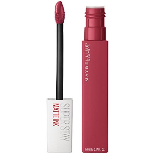 MAYBELLINE Super Stay Matte Ink Liquid Lipstick Makeup Long Lasting High Impact Color Up to 16H Wear Ruler Deep Cranberry and Exhilarator Ruby Red