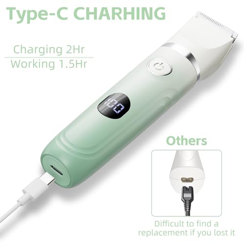 3-in-1 Painless Bikini Trimmer for Women - Electric Pubic Hair Shaver with Ceramic Blade, Wet/Dry USB Razor for Underarm/Leg/Body, Rechargeable Ladies Grooming Kit