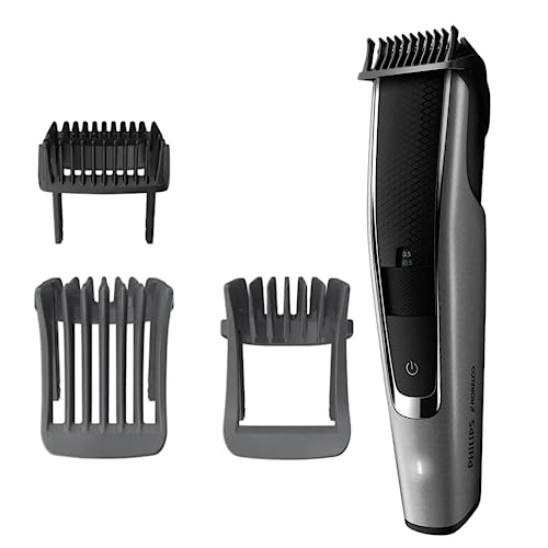 Philips Norelco Beard Trimmer and Hair Clipper Series 5500, Effortless Precision with 40 Adjustable Length Settings, Skin-Friendly Blades, Fully Washable Design, Cordless Power, No Blade Oil Needed