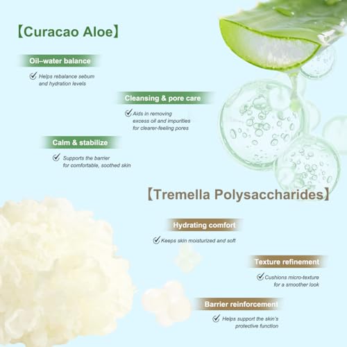 Moisture Foam Facial Cleanser, Korean Skincare Gentle Amino Acid Face Wash with Aloe Vera &Glycerin, Makeup Remover and Hydrating Soothing Cleanser for All Skin Types, 120ml (4.05 fl.oz.)