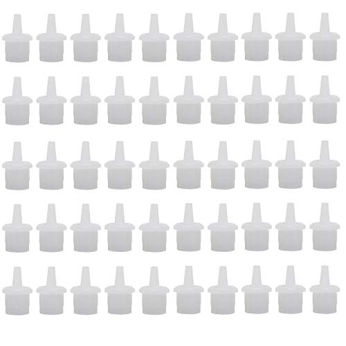 50Pcs Eyelash Glue Bottle Replacement Nozzle Caps Lash Glue Bottle Replacement Plug Mouth Tips for Home or Beauty Salon Eyelash Extension Tool
