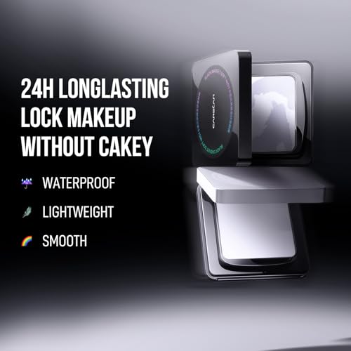 CARSLAN Waterproof Face Pressed Powder Compact, 24H Longlasting Oil Control Pressed Setting Powder Talc-Free Makeup, Shine Free, Poreless, Smooth, 02 for oily skin (0.28Oz)