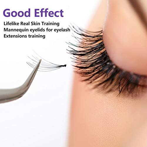 6 Pairs Replacement Eyelids for Mannequin Head - Removable Realistic With Eyelashes for Eyelash Training Practice Makeup Extensions