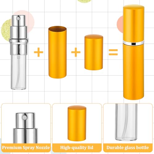 SHENLIU 56 Pcs Perfume Travel Refillable Atomizers Bulk Mini Atomizer Sprayer Perfume Bottle Portable with 56 Pieces Refill Pump Dispenser Pump Transfer Tool for Outgoing (7 Colors, 5 ml)