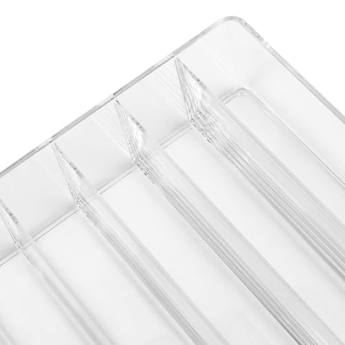SINJEUN 4 Pack Acrylic Palette Organiser, 7 Sections Divided Makeup Palette Organiser for Eyeshadow, Contour Blush, Lipstick, Make Up Storage(Transparent, 7.5" x 6.3" x 1.8")