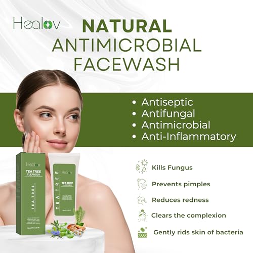 Tea Tree Face Wash ? Natural Tea Tree Soap Exfoliating Facial Cleanser ? Tea Tree Oil Fights Acne, Skin Irritation and Prevents Breakouts ? Deeply Cleansing, Hydrating Liquid Soap for Calm Fresh Skin