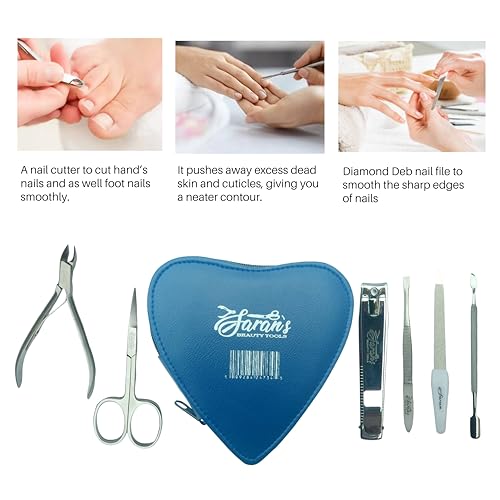 Professional 6-Piece Manicure Instruments Kit ? Made with German Quality heavy-duty stainless steel, and rust-free. Grooming gift set for Men & Women