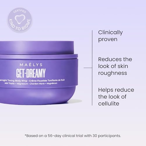 MA?LYS GET-DREAMY Overnight Toning Whip - Cellulite Cream & Skin Tightening Support with Milk Thistle + Uva-Ursi - Moisturizing Body Cream in a Whipped Texture (6.8 Fl Oz)