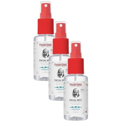 THAYERS Witch Hazel Facial Mist Toner with Aloe Vera, Unscented, Trial Size, 3 Ounce (Pack of 3)