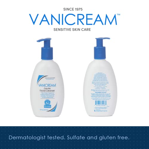 Vanicream Gentle Facial Cleanser 8 oz & Efferdent Retainer Cleaning Tablets, Denture Cleanser 126 Tablets Bundle