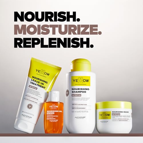 Alfaparf Milano Yellow Professional Nutritive Nourishing Shampoo for Dry Hair - Powered by Argan & Coconut Oils - Designed for Gentle Cleansing (16.9 fl oz / 500ml)