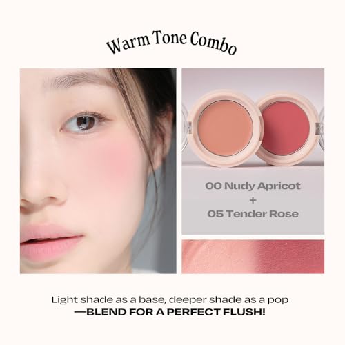 Balmy Cream Cheek | Lightweight Cloud-Touch Cheek Color | Buildable, Long-Wear Cream Blush with a Soft Matte Finish for Natural & Bold Looks | 2.5 g (No.0 Nudy Apricot)