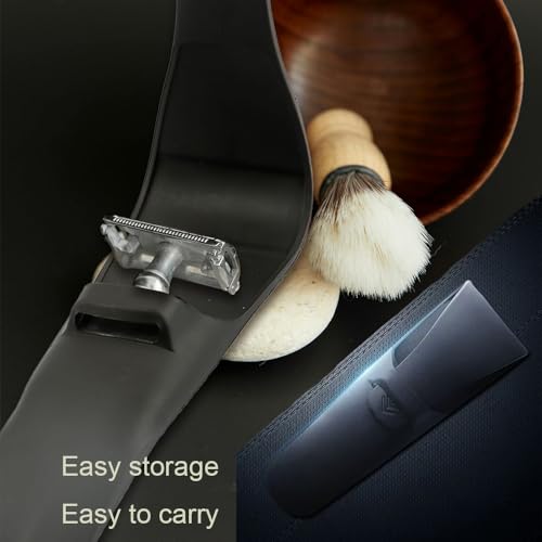 Silicone Razor Travel Case Set of 2 Black Safety Razor Case Compatible with Gillette Parker Merkur Travel Razor Men Razor Holder