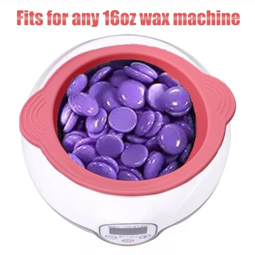 Silicone Wax Warmer Liner, Silicone Wax Bowl for Hair Removal, Non-Stick Wax Melt Warmer Wax Pot Replacement, Reusable Wax Melt Liner with 2 Pcs Spatula Sticks for Hair Removal (Pink, Purple)