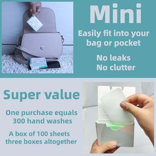 Paper Soap Sheets for Hand Washing - (300 Sheets) Portable Dissolvable Mini Travel Soap for Camping, Hiking, Outdoor Adventures - Large Size Hand Soap Sheet£¨Various Pack£©