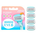 EVE6 Razor for Women, 6 long-lasting blades for Eve6 Razor [4 Refills] - 4 Cartridges only