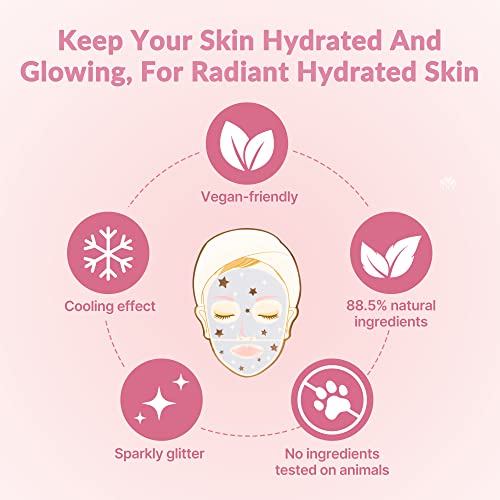 LALARECIPE Glow Face Moisture Mask ? Hydrating & Cooling Hydrogel Facial with 8-Hyaluronic Acid, Watermelon & Peptides ? Vegan Korean Skincare for Radiant Skin (Pack of 10)