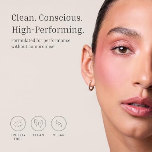 LITHE BEAUTY 4-Shade Sunset Blush Palette, Pink Tones for Natural Flush, Silky Blendable Powder, Clean Vegan Formula, Travel-Friendly, Compact