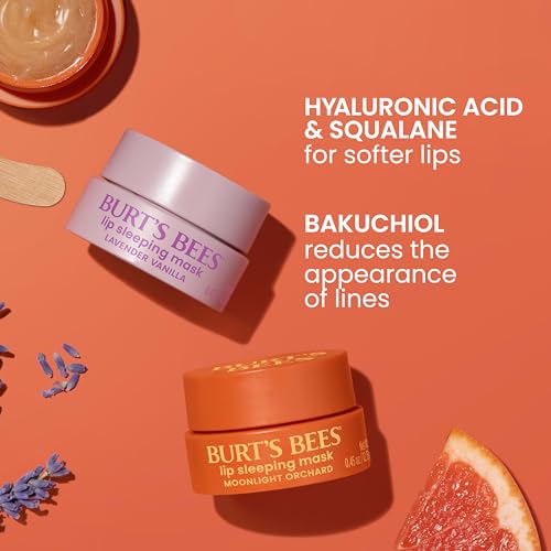 Burt¡¯s Bees Lavender Vanilla Lip Sleeping Mask, With Hyaluronic Acid and Squalane Moisturizer To Instantly Hydrate Lips, Overnight Mask and Treatment, 0.45 oz.