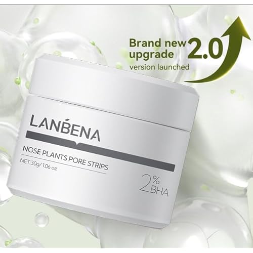 LANBENA Blackhead Remover Nose Pore Strips for Face, 2.0 Upgraded Deep Cleansing Peel off Mask Nose Strips Skincare for All Skin (1.06 Oz/30g) - 60pcs Strips