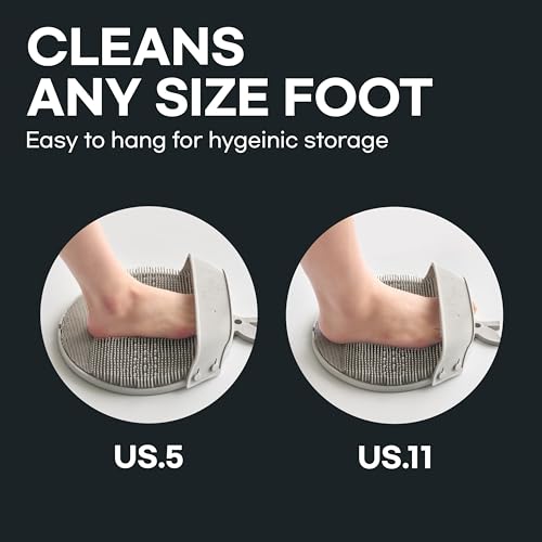 Larger Foot Scrubber - Foot Cleaner&Massager with Non-Slip Suction Cups for Use in The Shower Black (Black)