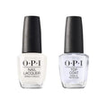 Bundle of OPI Nail Lacquer, Funny Bunny, White Nail Polish, 0.5 fl oz + OPI Top Coat, Protective High Gloss Shine Nail Polish Top Coat, 0.5 fl oz