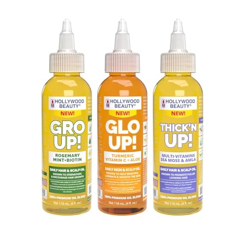 Hollywood Beauty Level Up! Daily Hair, Scalp & Skin Oil Trio (3 Products)