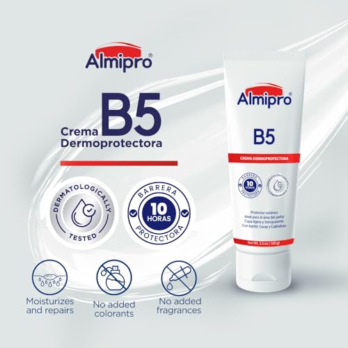 almipro B5 Dermo Protector cream. Moisturizing, repairing, protecting formula. Calendula and Cacay oil. Multi-Purpose Cream for Delicate Skin, Body, Hand Balm, Baby Safe. Soft & Clear texture. 3.5 oz