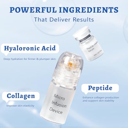 Micro Infusion for Skin Care, Collagen, Peptide, Hyaluronic Acid Serum, Face Serum and Stamp 0.05mm