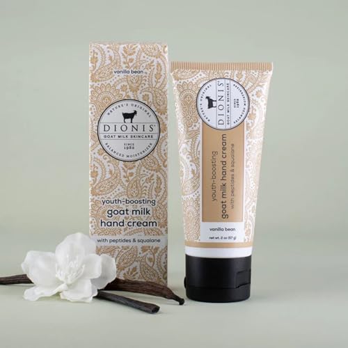 Dionis Goat Milk Vanilla Bean Youth Boosting Hand Cream with Peptides and Squalane 2oz (Pack of 1)