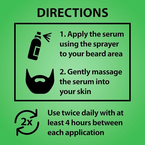 Minoxidil for Beard Growth ? 5% Serum with 2X Biotin & Rice Water, Promotes Thicker, Fuller Facial Hair, Ideal for Patchy Areas, Revitalizes Follicles
