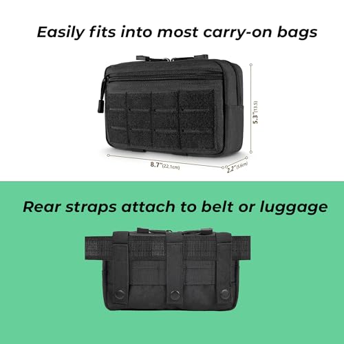 Toiletry Bag and Beard Comb for Bearded Men - Military Survival Bag, Tactical Molle Dopp Kit for Men, Water-Resistant, Shaving Grooming Bag for Adult for Travel, Black