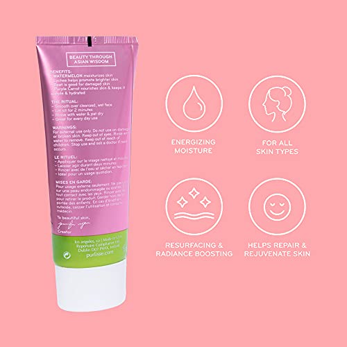 p?rlisse Watermelon Energizing Face Peel & Exfoliator - 2-Minute Polishing Facial Peel - Gentle Exfoliating Face Polish with Glycolic Acid and Lychee - Boosts Radiance & Smooths Skin (2.5 oz)