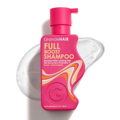 Grande Cosmetics GrandeHAIR Full Boost Shampoo & Conditioner - Sulfate-Free with Niacinamide, Biotin & Rice Protein - Cleanses, Conditions & Strengthens for Healthier & Fuller Looking Hair