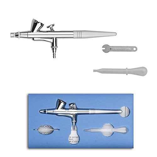 Pinkiou Airbrush Gun Mini Makeup Air Brush Spary Gun 0.4mm Needle and Nozzle For Make up Face Eyebrow Nail Temporary Tattoo (single gun)