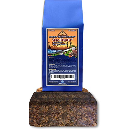 Organic, Anti-Bacterial, Anti-Fungal OSE-DUDU AFRICAN BLACK SOAP 1 LB (16 oz) BLOCK. Authentic, Handmade, Unscented Raw Best For Acne, Anti-Aging, Ethnic or White Oily Skin, Pimples and Zits (GHANA)