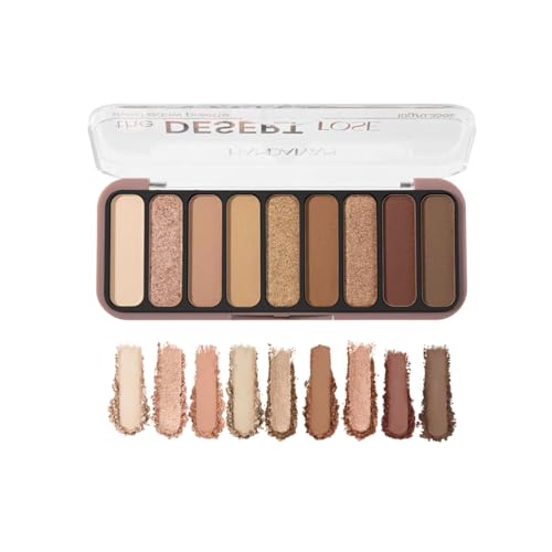 9 Colors Eyeshadow Palette Natural Nude Matte Shimmer Glitter Eye Shadow Pallete, High Pigment, Blendable, Long-Lasting Natural to Glam Smokey Eye Looks