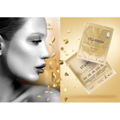 STARSKIN VIP Gold Mask Face, Coconut Bio-Cellulose Revitalizing Face Mask for all Skin Types, Korean Skin Care, Instant Hydration and Plump, Moisturizing and Nourishing, K-Beauty (Pack of 1)