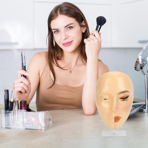 CHADWICK 5D Silicone Makeup Practice Face Board - Reusable Mannequin for Beginner and Professional Eye Makeup Artists - Girl's Gift (Light)