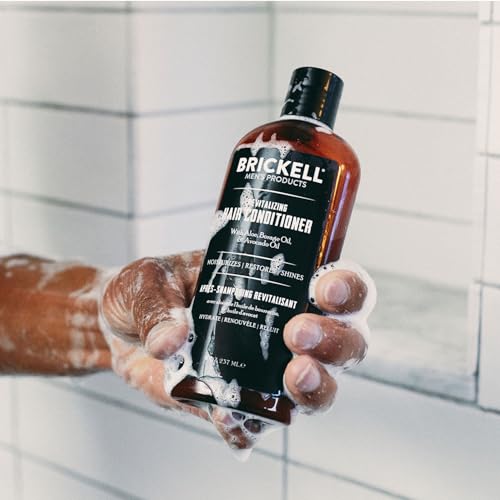 Brickell Men's Revitalizing Hair Conditioner for Men, Natural and Organic Nourishing Hair Conditioner, Restores Shine and Moisture, 8 Ounce, Scented, New Formula
