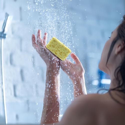 DR.JACOBS NATURALS Castile 5 oz Bar Soap for Face and Body Triple Milled Loofah Exfoliating Vegan (Minty Cucumber Mojito)(4-pack)