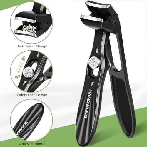 Toenail Clippers for Thick Toenails for Seniors, Angled Head Large Toe Nail Clippers for Men, Heavy Duty Nail Clippers with Wide Jaw Opening, Fingernail Clipper Nail Cutter with Long Handle