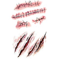 20 Sheets Halloween Body Face Scar Realistic Temporary Tattoos Stickers Horror Realistic Waterproof Fake Bloody Wound Stitch Stickers Makeup for Halloween Party Cosplay