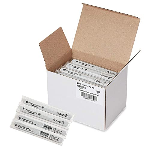 Flowery Nail File 100/180 Grit ? Double-Sided Emery Boards Nail File for Natural Nails and Acrylic Nails, Cushion Core, Silver, 100 Pack