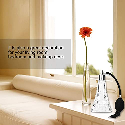 Glass Refillable Vintage Perfume Bottle with Black Bulb & Tassel Atomizer Sprayer - 2.53oz/75ml