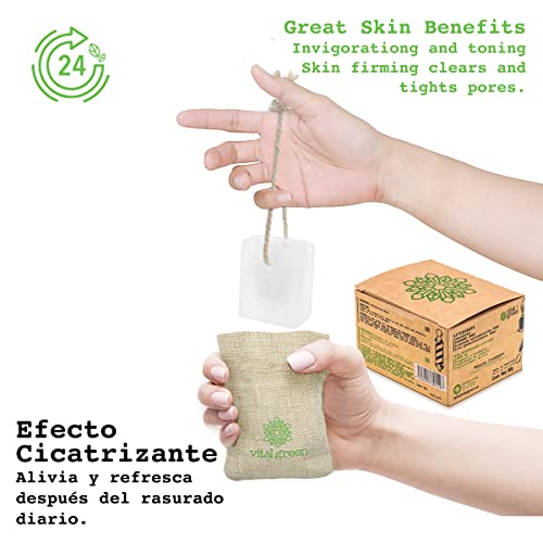 Vital Green Potassium Alum Crystal Block for Shaving ? Alum Bar that Relieves Irritation Caused by Shaving and Hair Removal ? Develops an Invigorating and Refreshing Reaction 3.18 oz / 90 g (2 Units)