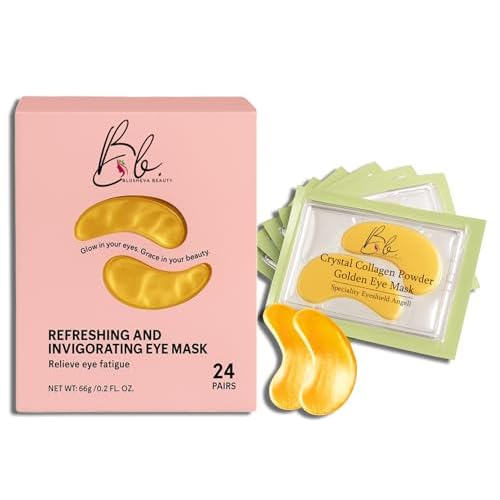 Gold Under Eye Masks ? 24 Pairs Collagen & Hydrating Gel Eye Patches for Dark Circles, Puffy Eyes, Fine Lines & Anti-Aging Skincare ? Vegan, Cruelty-Free Self Care Essentials